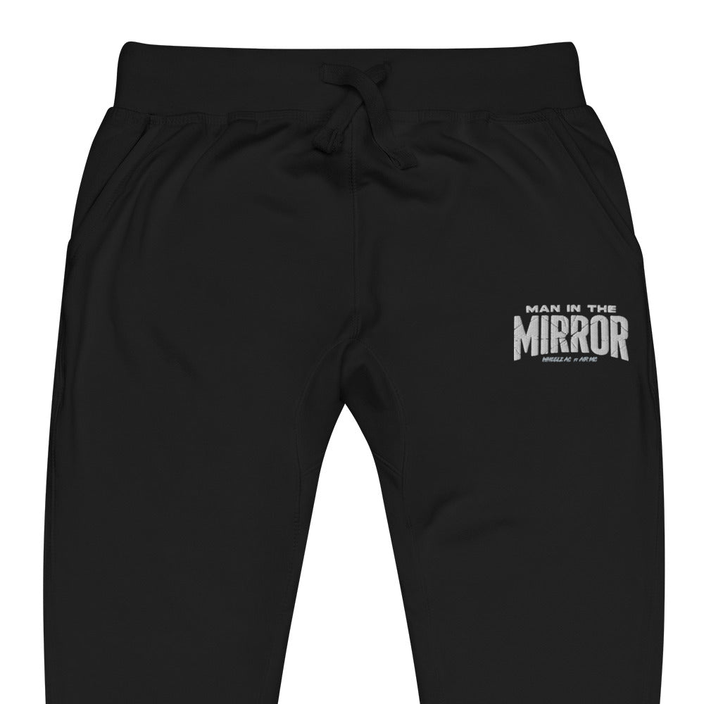 Man in the Mirror Embroidered  Fleece Sweatpants
